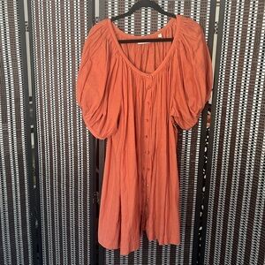 Doen Button Front Minidress, Rose, L, EUC